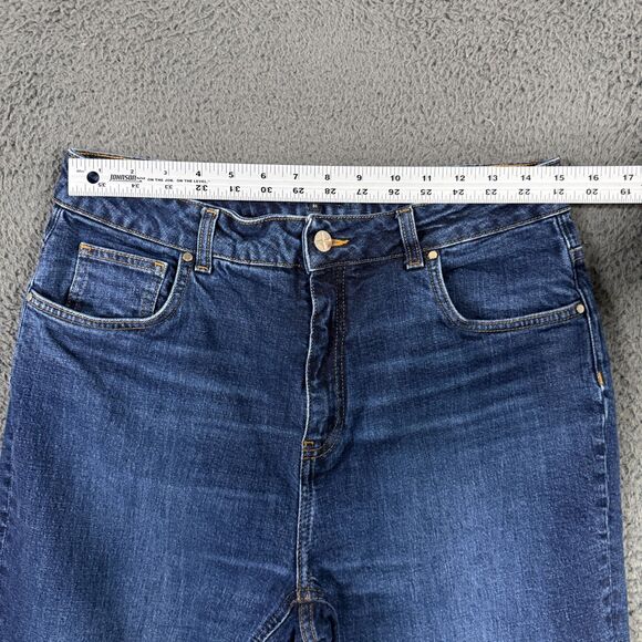 ME+EM Jeans Womens 31 Blue Straight Leg Cropped Stretch Dark Wash Denim - Picture 8 of 13